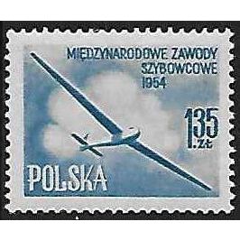 Mi 854 b: 1 Z. 35 pale blue International Gliding Competition: Glider in Cloud