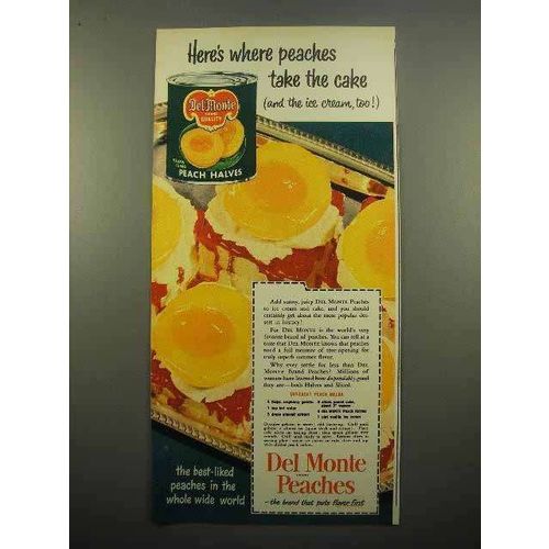 1951 Del Monte Peaches Ad - Take The Cake