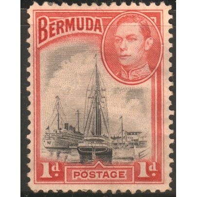 Bermuda 1938 - SG106 - 1d black & red - KGV1 & Ships Hamilton Harbour - unused