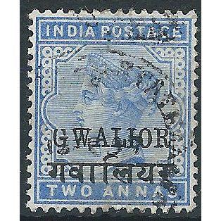 Gwailor (ICS) 1889 SG21 2a Dull Blue Fine Used . ..