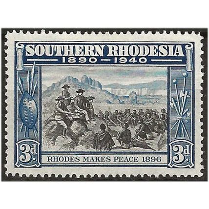 Southern Rhodesia 1940 SG57 3d Black & Blue Mounted Mint ..