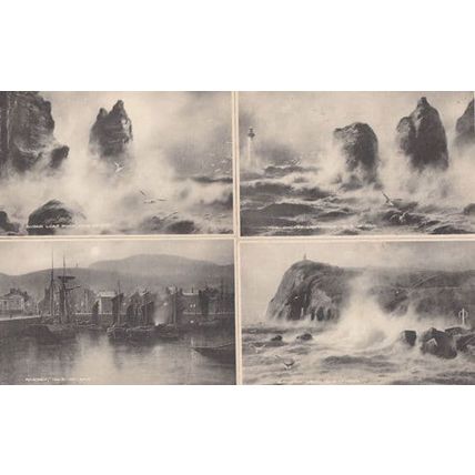 Shipping Disaster Sea Waters Isle Of Man 4x Antique Postcard s