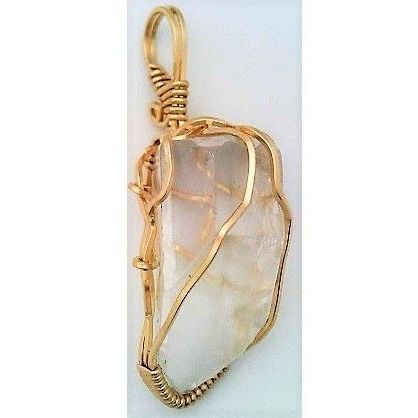 Quartz Crystal Gold Filled Wire Wrap Gemstone Pendant 3