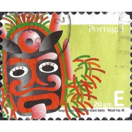 PORTUGAL, Dia de Ano Novo mask, Mogadouro, Braganza, yellow 2006, E 20gm