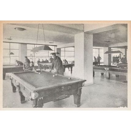 Snooker Billiards Table Room Alexander Jazz Military WW2 Club Rome Italian Postc