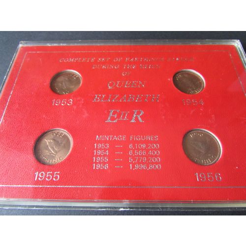 1953-1956 COMPLETE SET OF FARTHINGS STRUCK DURING THE REIGN QUEEN ELIZABETH II L