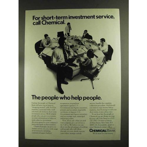1972 Chemical Bank Ad - Short-Term Investment Service