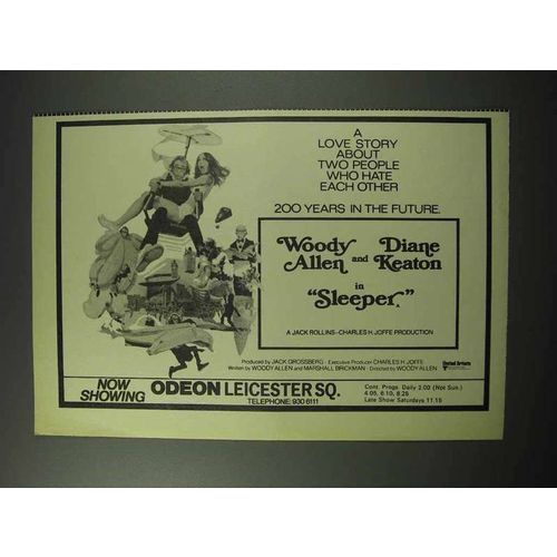 1974 Sleeper Movie Ad - Woody Allen, Diane Keaton