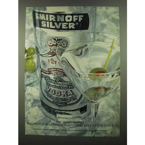 1974 Smirnoff Vodka Ad - Silver Martini