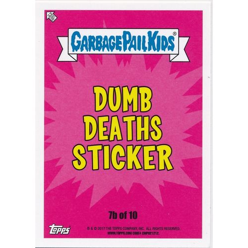 GPK Adam-Geddon Dumb Deaths Sticker 7b Ira Socket Green Puke