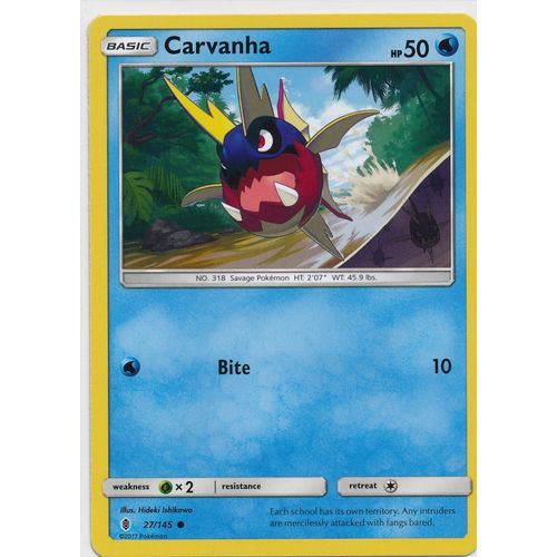 Pokemon Sun & Moon Guardians Rising 27/145 Carvanha