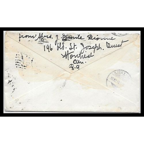 Canada Admiral 6 Cent Rate Letter Rate 1918, Montreal Quebec to Sweden