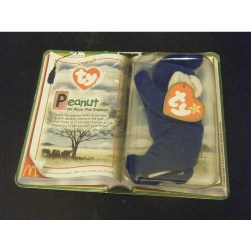 Ty Teenie Beanie Babies 2000 Peanut the Royal Blue Elephant (McDonald's Promo)
