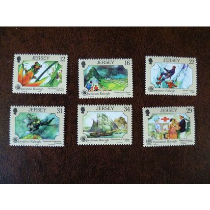 Jersey 1988 Operation Raleigh set mint stamps SG452-57 frog Red Cross Zebu