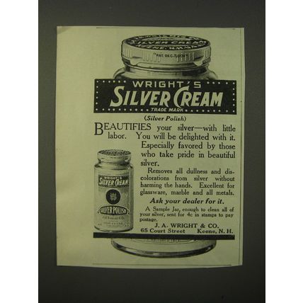 1913 Wright's Silver Cream Advertisement