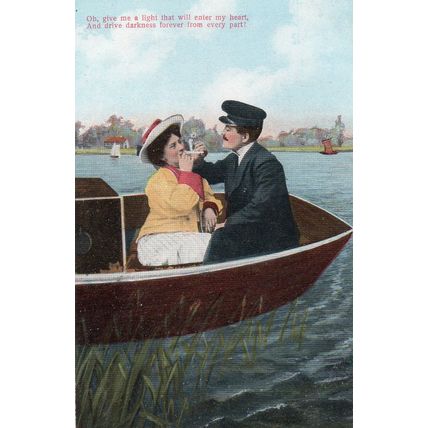 KVLB 12 Song Postcard Serie 1385 Young Couple in Boat