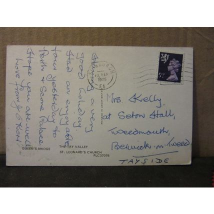 multiview, PERTH, SCOTLAND used postcard 1975 pm =