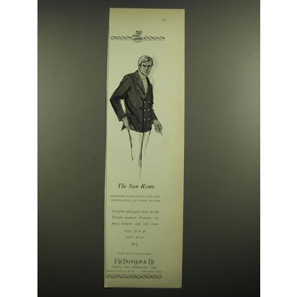 1968 F.R. Tripler & Co. San Remo Blazer Advertisement