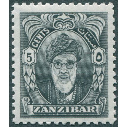 Zanzibar 1952 5c black SG 339 unused