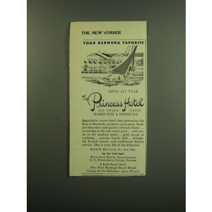 1949 The Princess Hotel Ad - Your Bermuda favorite open all year