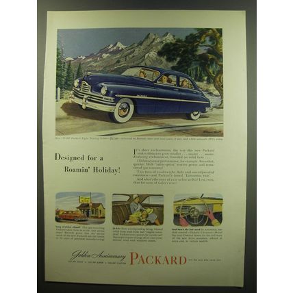 1949 Packard Eight Touring Sedan Ad - Designed for a Roamin' Holiday