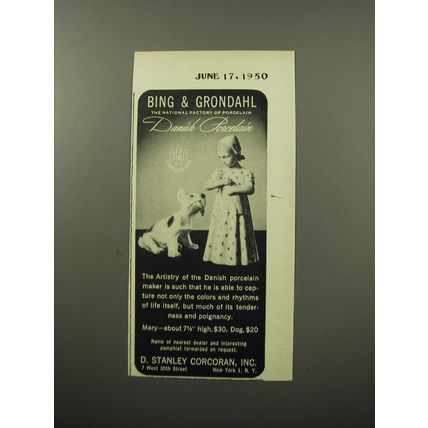 1950 Bing & Grondahl Porcelain Figurines Advertisement