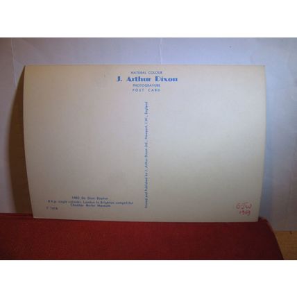 1902 DE DION-BOUTON veteran car unused postcard by J Arthur Dixon dated 1969 #