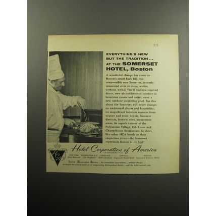 1957 Hotel Corporation of America Ad - Everything's new but the tradition