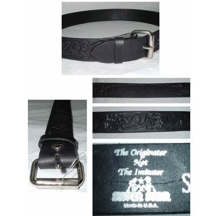 New WOMENS MENS Silver Star BELT Small S 30 31 32 33 3435 Black Leather