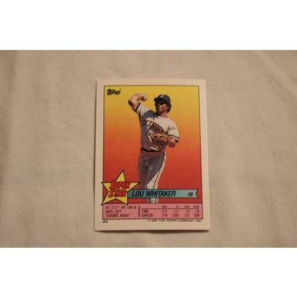 Roger Clemens 1989 Topps Stickers NO. 259 Stickerback Lou Whitaker
