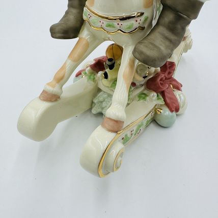 Lenox Porcelain Wild West Classic Edition Santa On a Rocking Horse Gold 8.5in