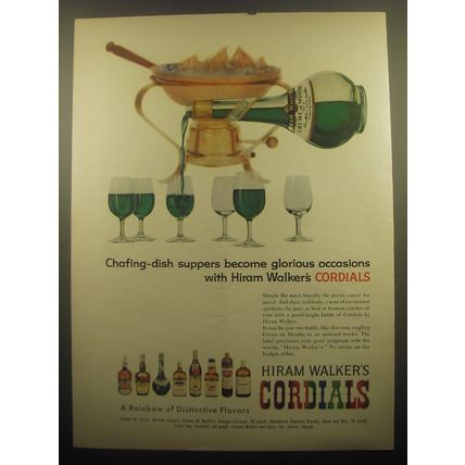 1959 Hiram Walker Cordials Ad - Chafing-dish suppers become glorious occasions