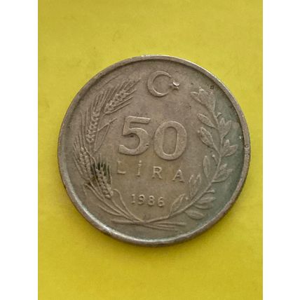 Umlaufmünze Türkei 50 Lira 1986