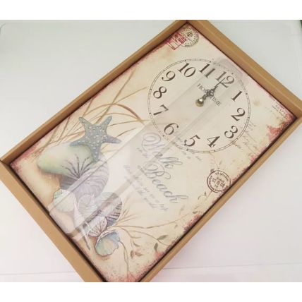 Walk on the Beach Metal Wall Clock Shabby Chic 39 CM Time Gift Home Decor