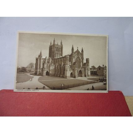HEREFORD CATHEDRAL from N.W., unused vintage postcard =