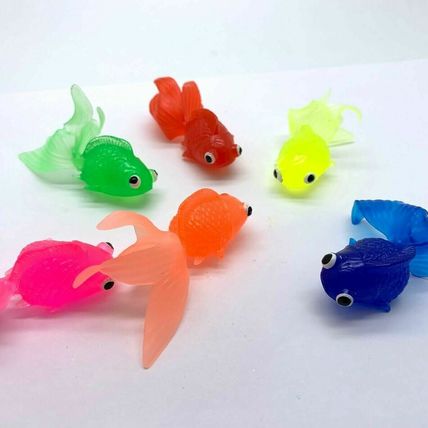Soft Plastic Small FISH Goldfish Rubber Toy Craft RANDOM Kids UK SELLER
