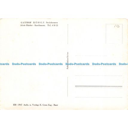 D030772 Gasthof Rossli. Steinhausen. Alois Husler. Kaufmann. 1947. E. Grau Zug