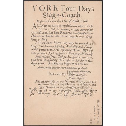 Four Days Stage-Coach, Black Swan, York, c.1910 - Postcard