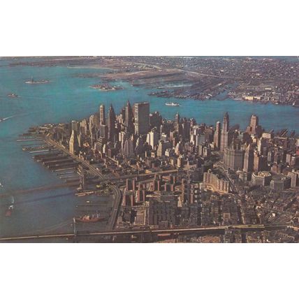 1970 era - New York City - Lot of 4 - Postcards & Stamps - Manhattan