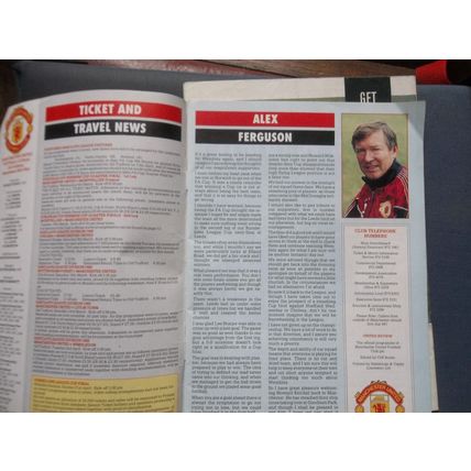 2 FOOTBALL PROGRAMMMES MANCHESTER UNITED REVIEW 1991 LIVERPOOL EVERTON