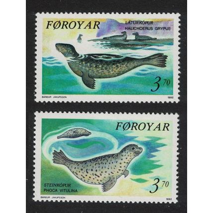 Faroe Is. Seals 'Halichoerus grypus' 'Phoca vitulina' 2v 1992 MNH