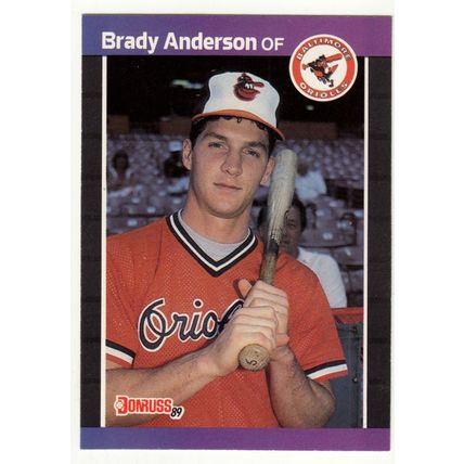 1989 Donruss Brady Anderson rookie baseball card #519 – *denotes