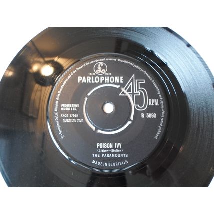 7" 1963.THE PARAMOUNTS.POISON IVY,PARLOPHONE R 5093.I FEEL GOOD ALL OVER. N.MINT