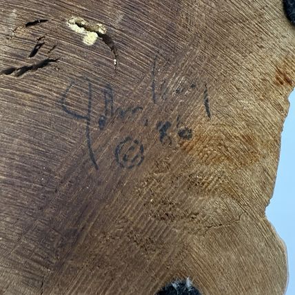 Vtg John Perry Seagull Running on Burl Wood Base Sculpture Signed 1986 Figurine