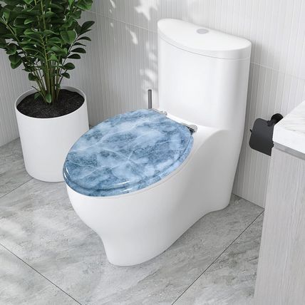 Angol Shiold Elongated Toilet Seat Molded Wood Toilet Seat with Quietly Close an