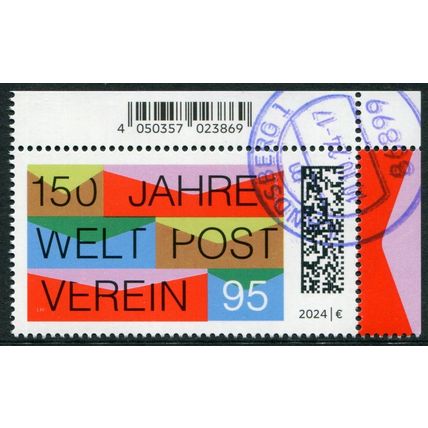 GERMANY 2024: 150th ANNIVERSARY OF THE UPU - 95c CTO FULL GUM (G19)
