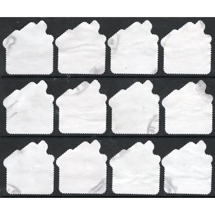 2024: KIDS' SHOWTIME GREATS, BLUEY, SET OF 12 USED SELF-ADHESIVE MYSTAMPS.