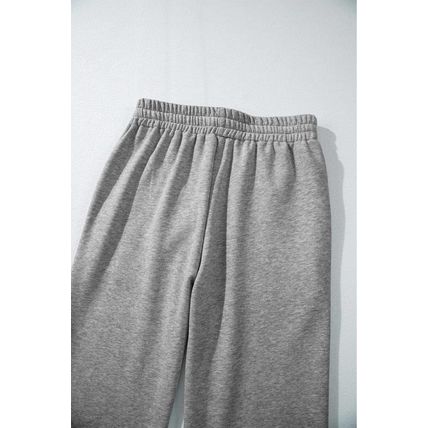 Light Grey Solid Color Fleece Lined Drawstring Waist Casual Pants