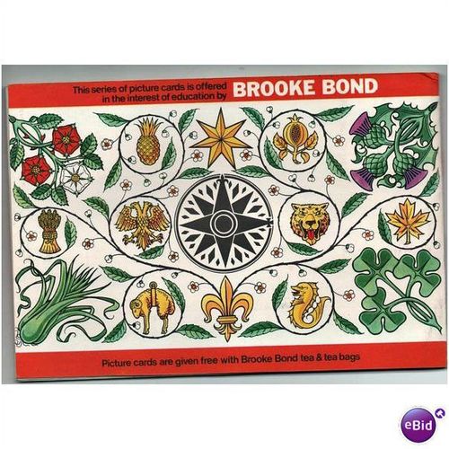 Complete 50 card Brooke Bond collector album Flags & Emblems of the World