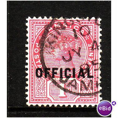 JAMAICA 1890 SG O4 1d ROSE Opt'd OFFICIAL FINE USED